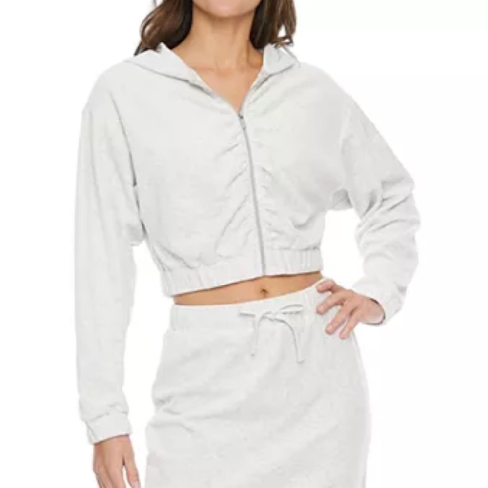 Juicy By Juicy Couture Rouched Womens Long Sleeve Zipper Hoodie